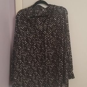 Notations Polka Dot Button Down Shirt Size 3XL